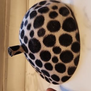 Phillip Treacy Beret-Medium-Black And Silver